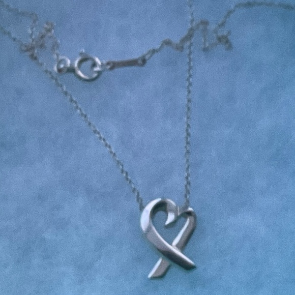 Authentic Tiffany & Co Loving Heart Necklace Paloma Picasso 925 - Picture 3 of 6